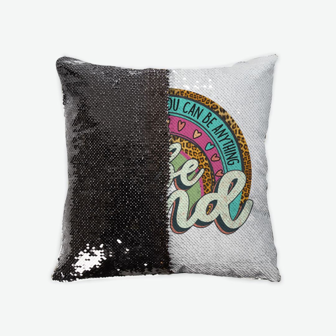 Sequin Reversible Pillow Case: Be kind