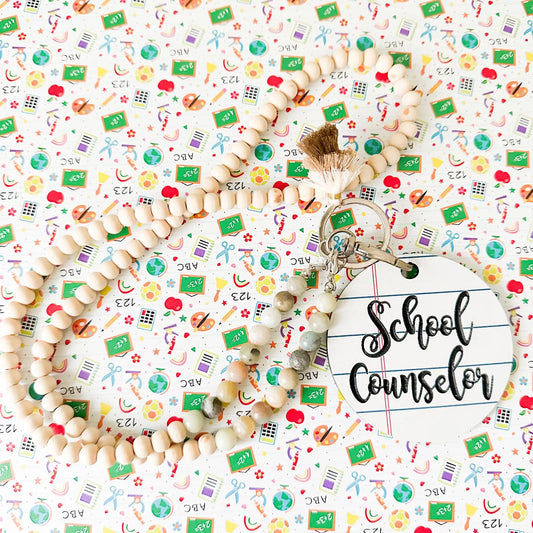 School Counselor Beaded Lanyard