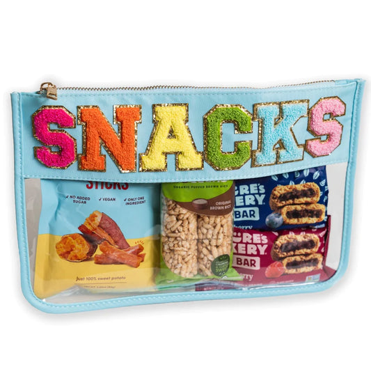 Blue Chenille Snack Bag